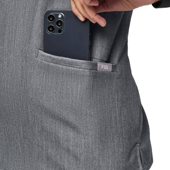 Figs Technical Collection Gray Scrub Top - Picture 4 of 8